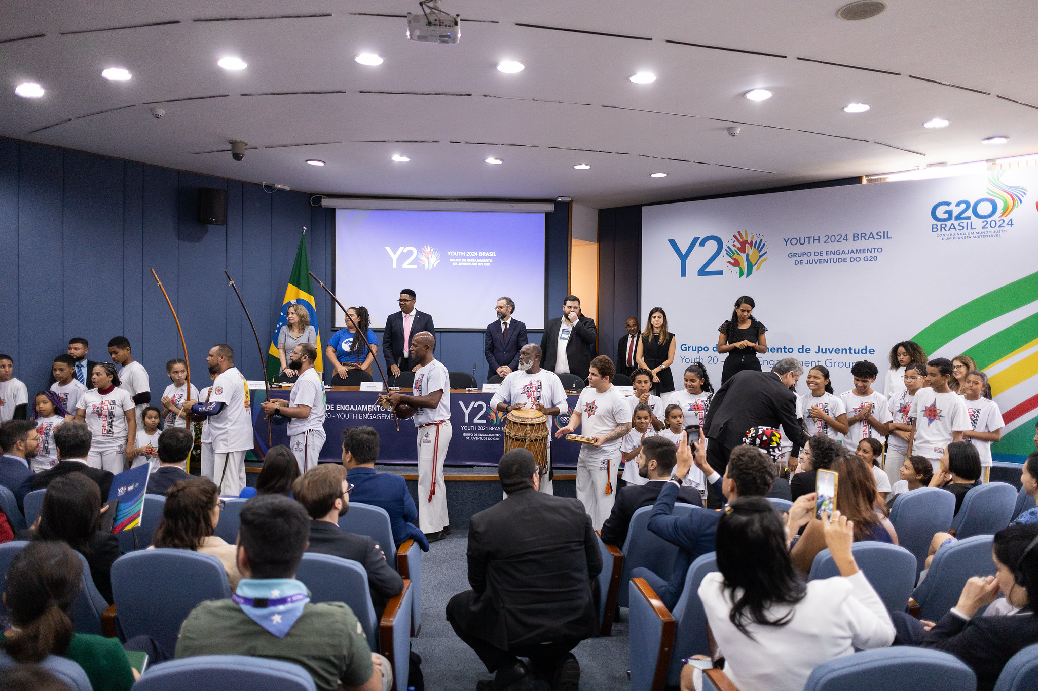 Roda de Capoeira durante o lançamento do Youth 20/ Crédito: Audiovisual G20 Brasil
