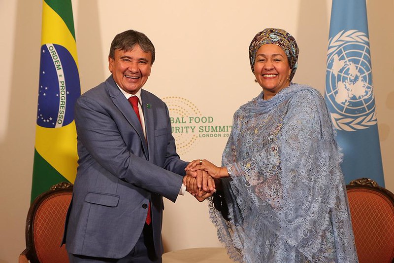 In London, the Minister of Development and Social Assistance, Family and the Fight Against Hunger Wellington Dias meets with UN Deputy Secretary-General Amina Mohammed -MDS/Disclosure
