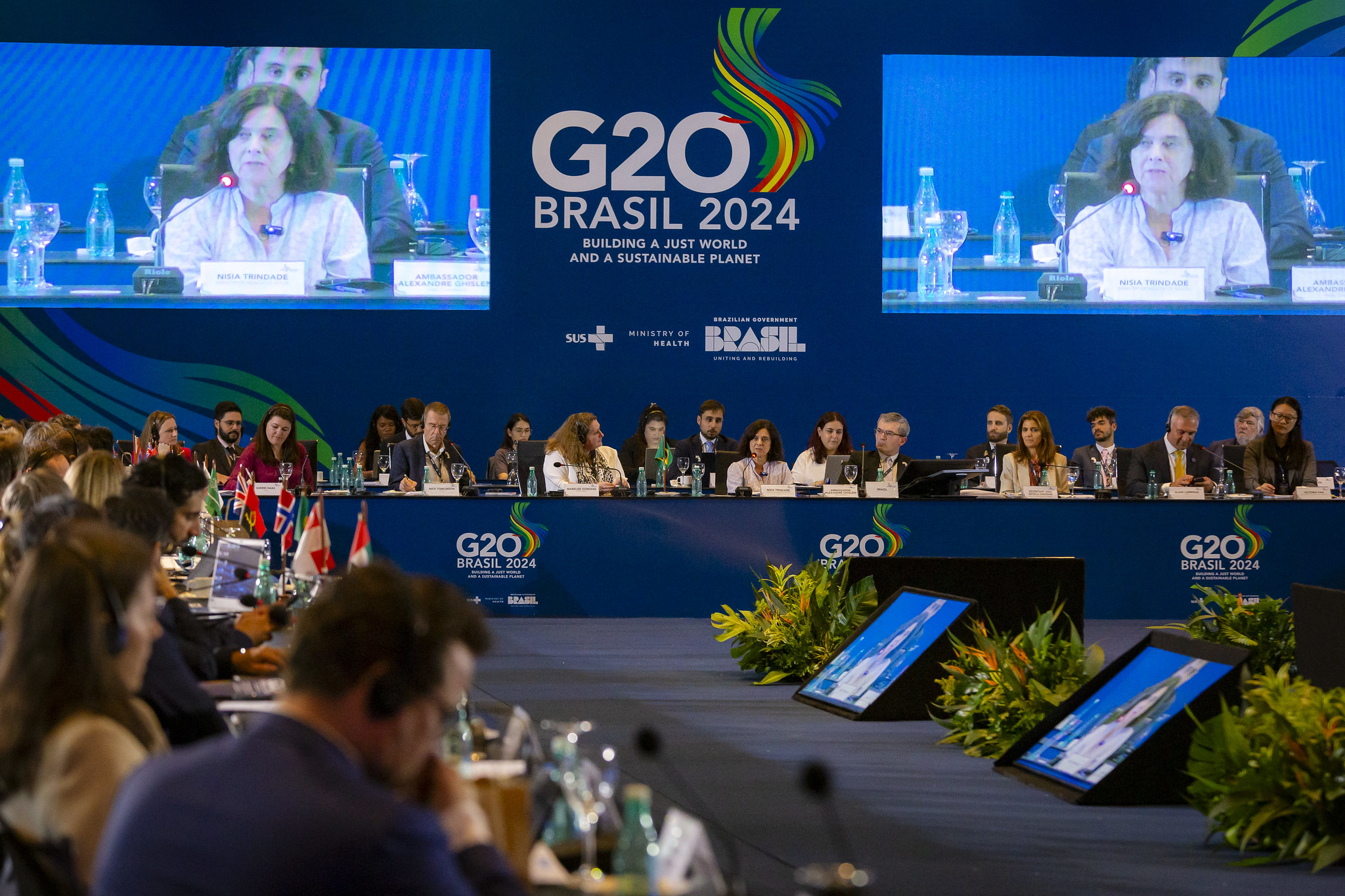 A Ministra da Saúde, Nísia Trindade, participa do GT de Saúde do G20 Brasil. Fotos: Rafael Nascimento/MS.