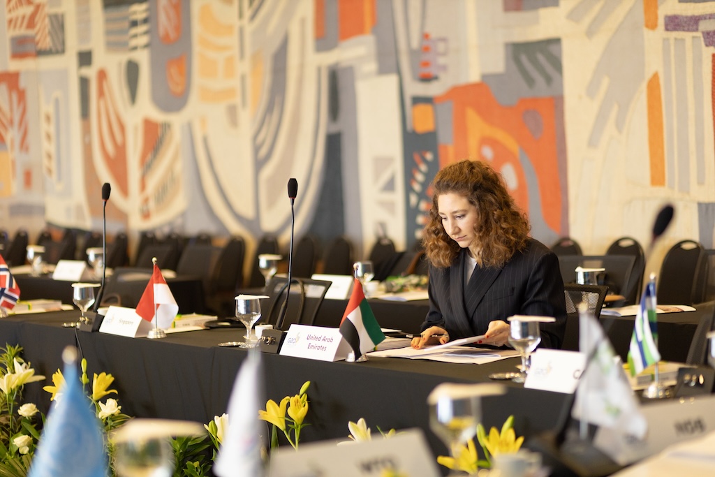 Ghada Alnabusi, chefe da delegação dos Emirados Árabes Unidos |  | Foto: Audiovisual/G20 Brasil