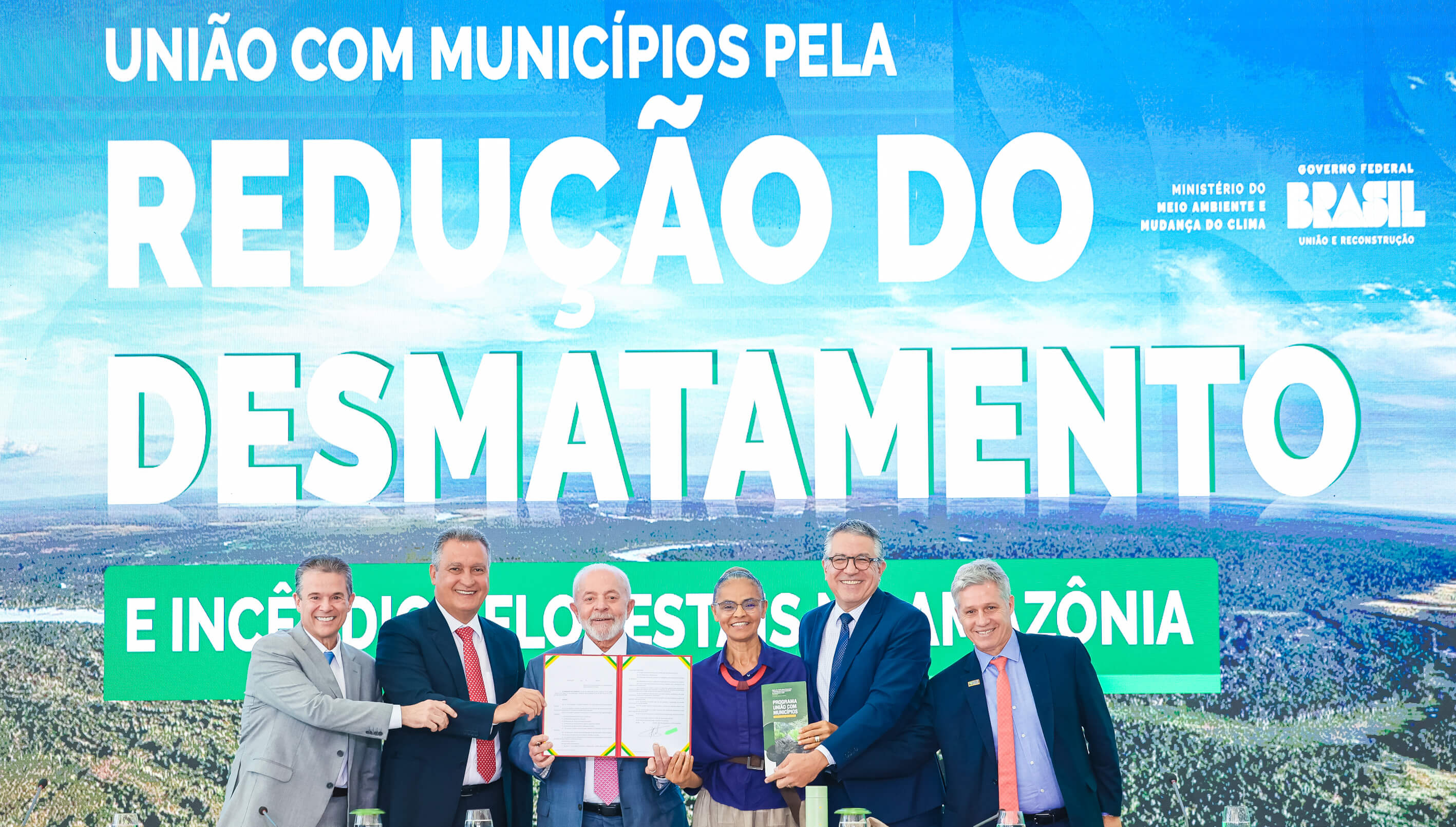 Presidente da República, Luiz Inácio Lula da Silva, durante lançamento do Programa União com os Municípios pela Redução do Desmatamento e Incêndios Florestais na Amazônia.| Crédito: Ricardo Stuckert/PR